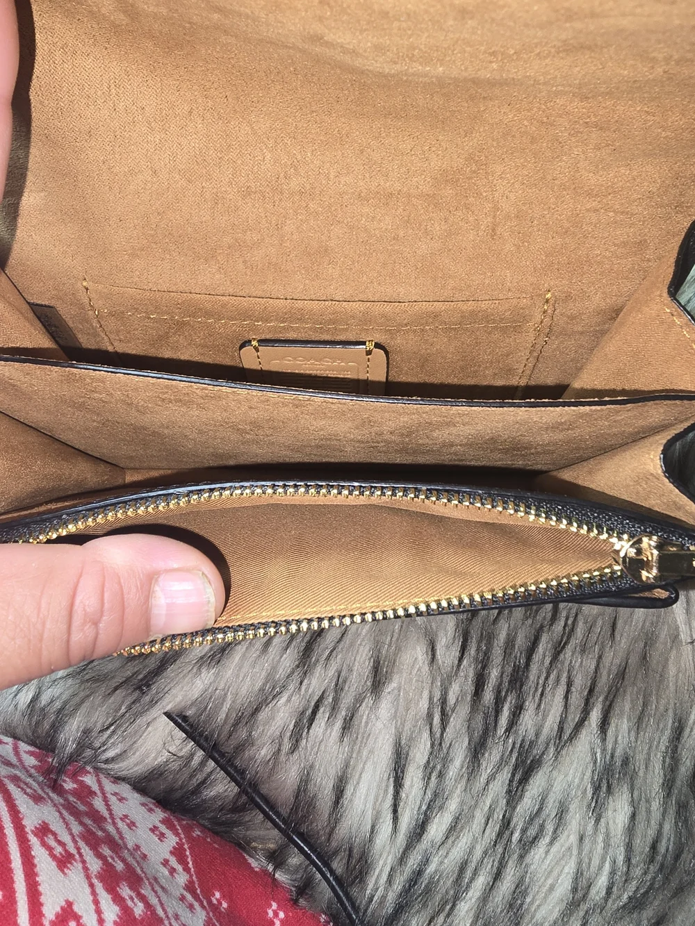Coach Black Leather Crossbody with Gold Chain Strap